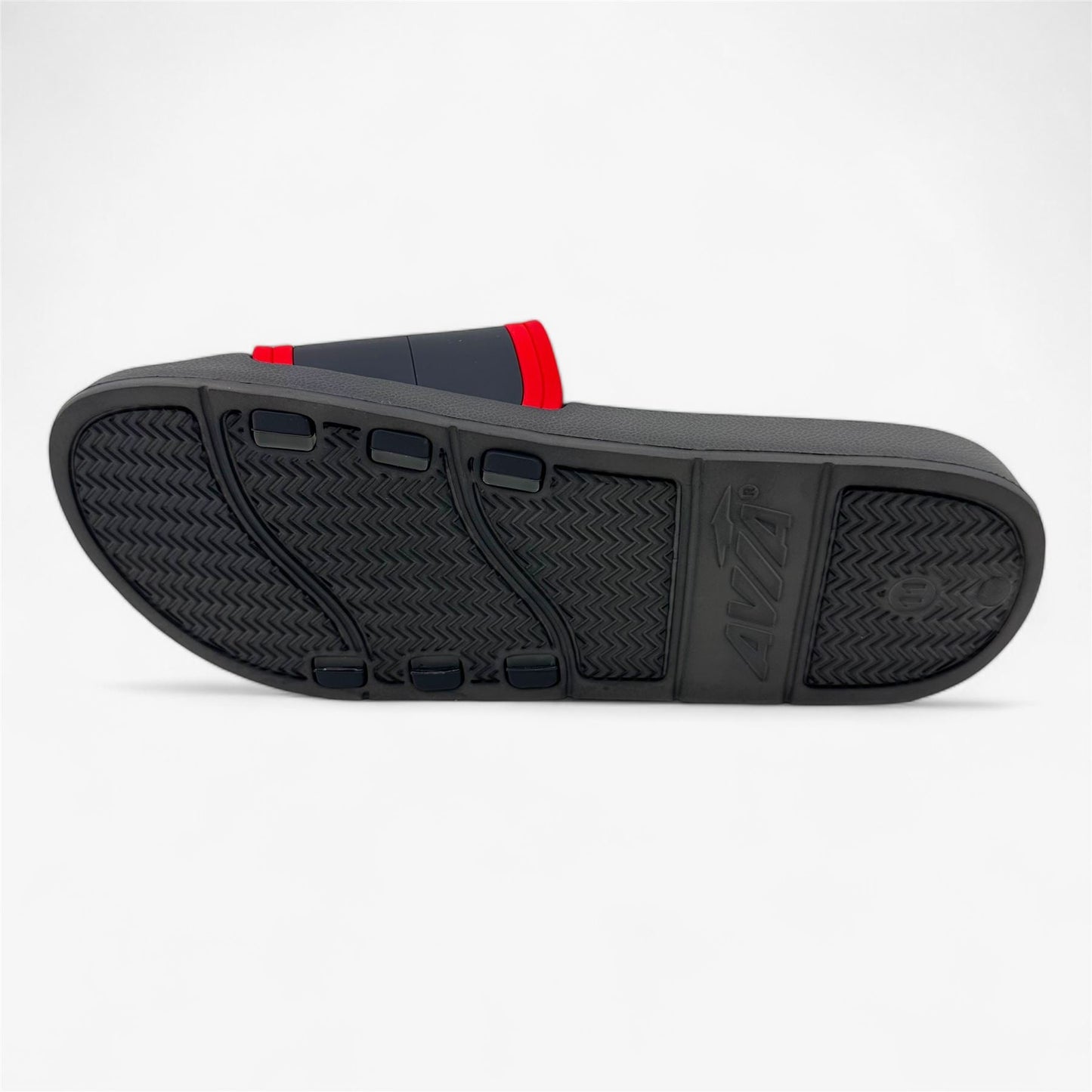 Avia Striped Grey White Red Mens Sandal Slide