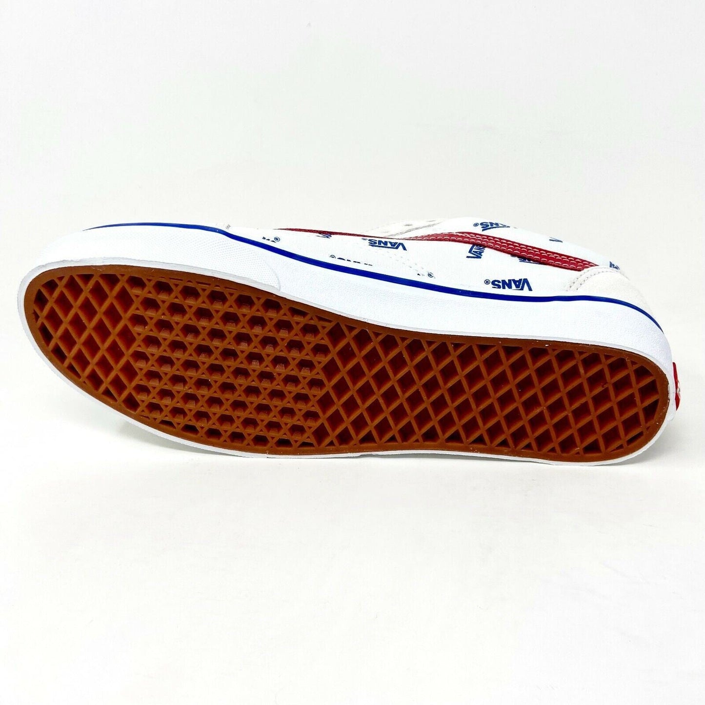 Vans Old Skool True White Red Mens Logo Suede Casual Shoes Sneakers