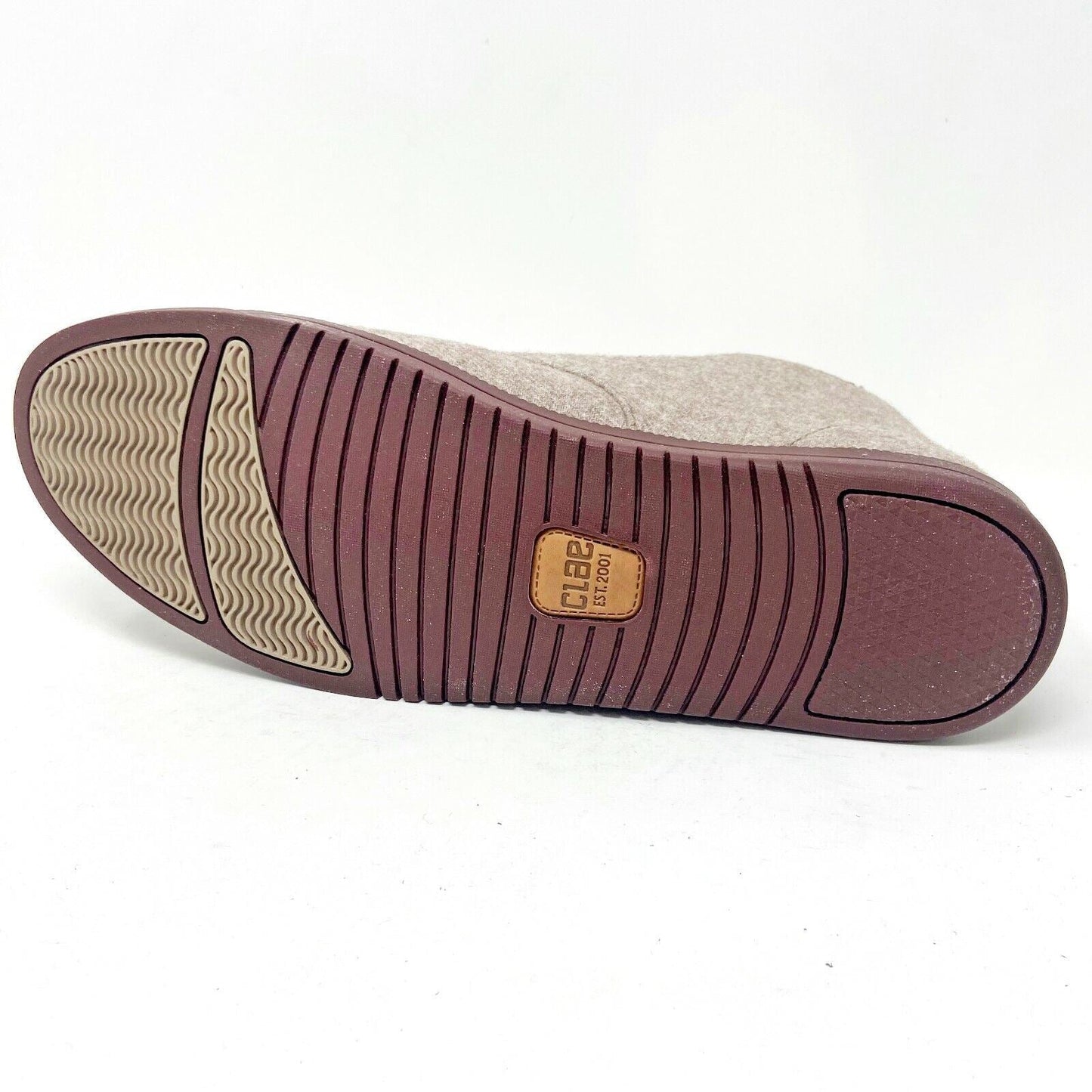 Clae Strayhorn Textile Sage Wool Oxblood Mens Casual Sneakers