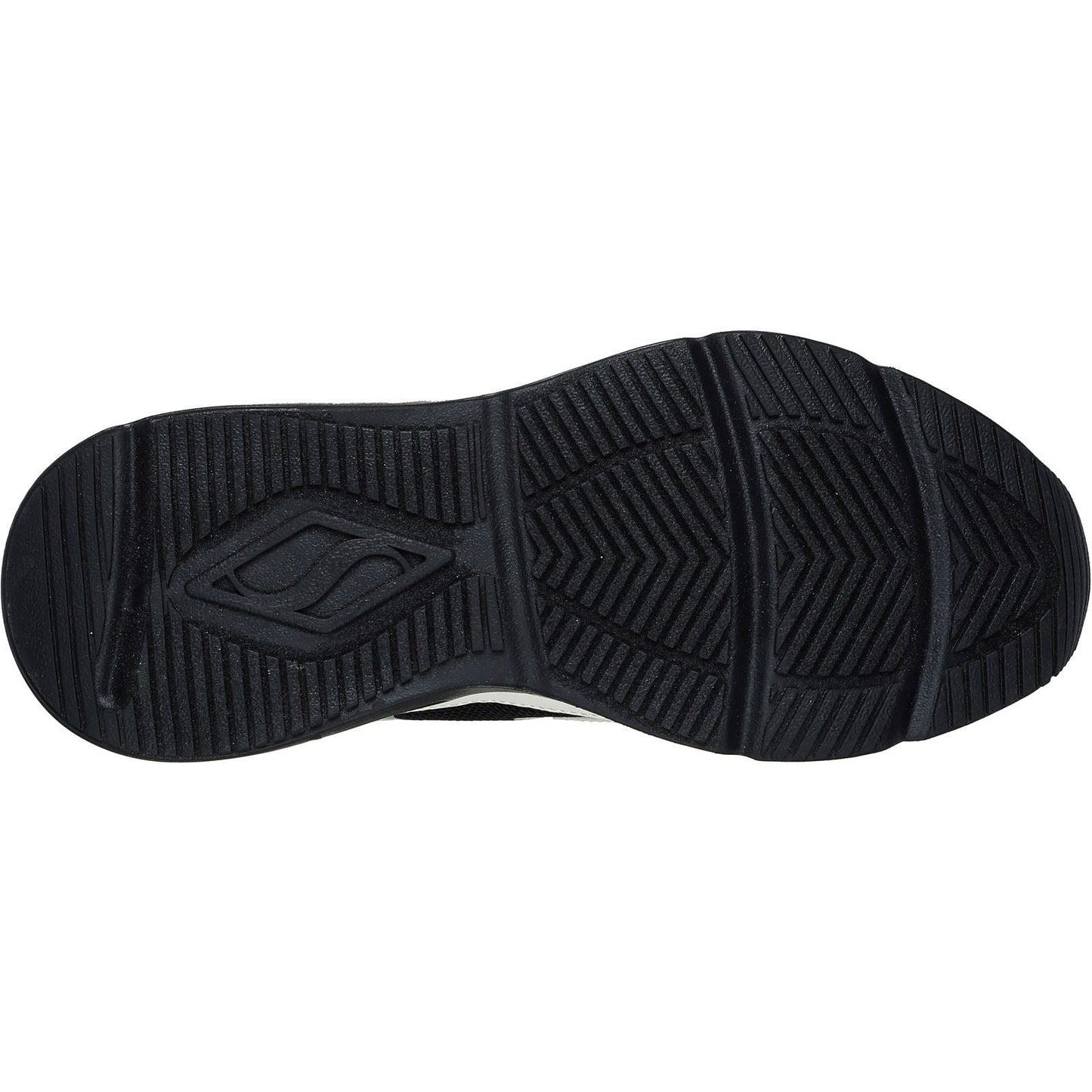 Women's Wide Fit Skechers 177424 Tres Air Uno Street Fl Air Trainers - Black/White