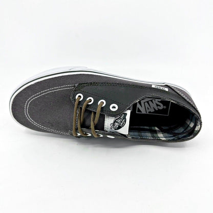 VANS Brigata (Leather Plaid) Asphalt Beluga Gray Womens Size 8 Casual Sneakers