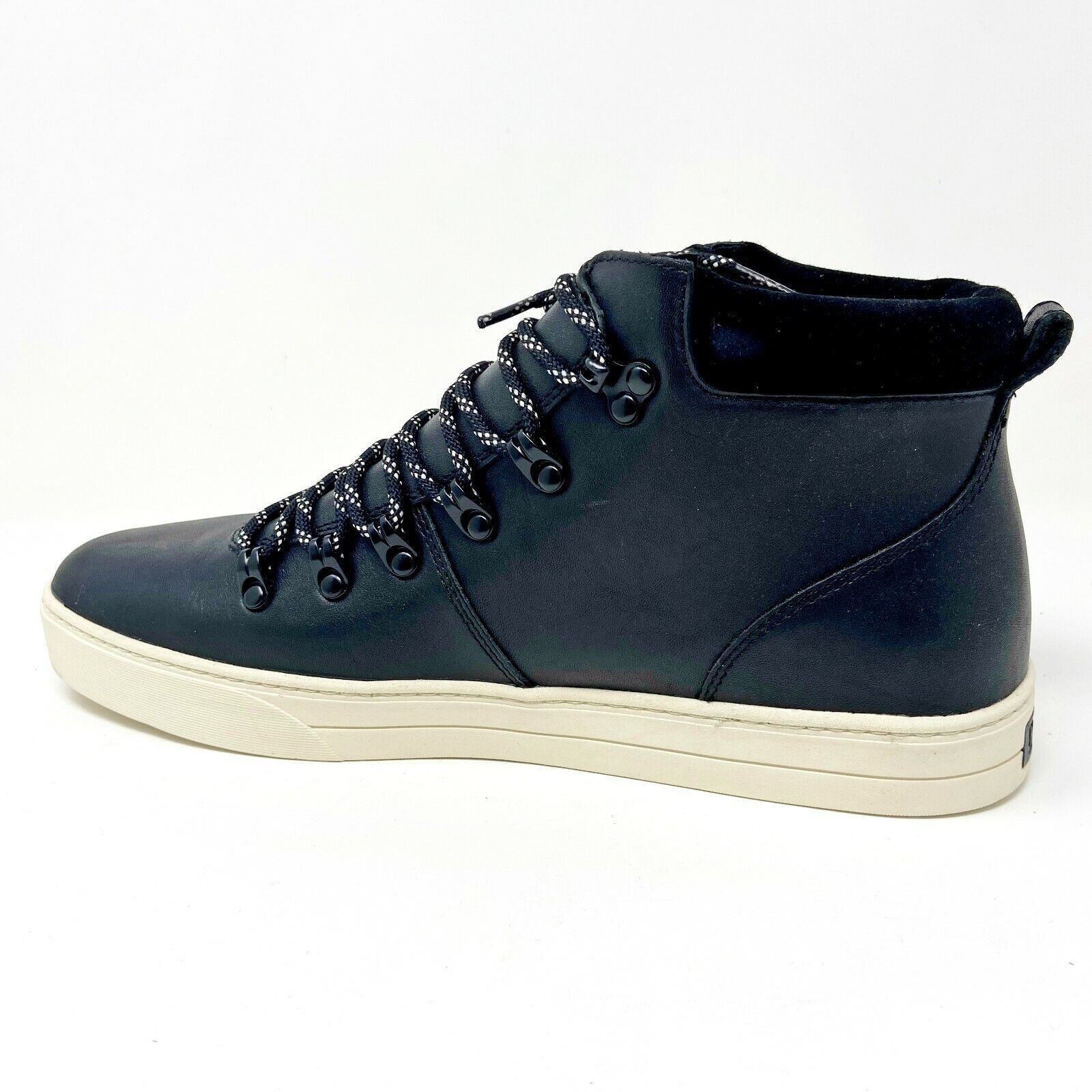 Clae Grant Black Leather Mens Premium Casual Shoes Sneakers