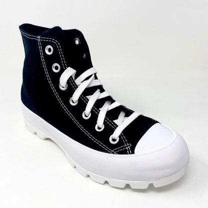 Converse Chuck Taylor All Star Lugged High Black White Platform Womens Sneakers