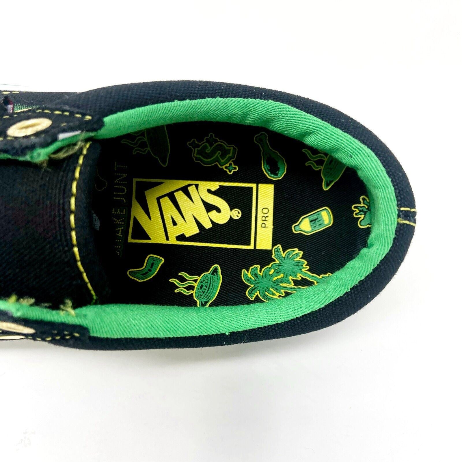 Vans Old Skool Pro (Shake Junt) Black White Green Mens Suede Shoes Sneakers