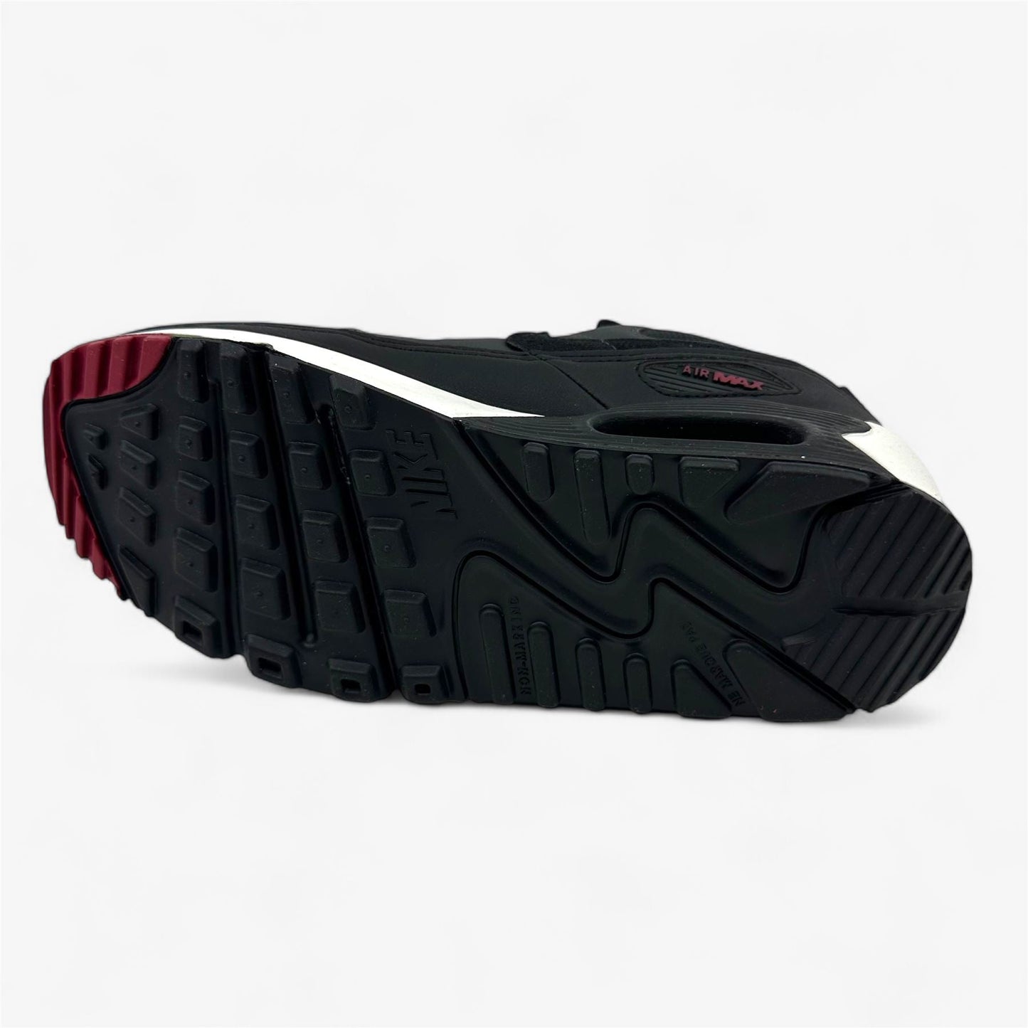 Nike Air Max 90 Leather GS Anthracite Black Team Red Kids Athletic Sneaker
