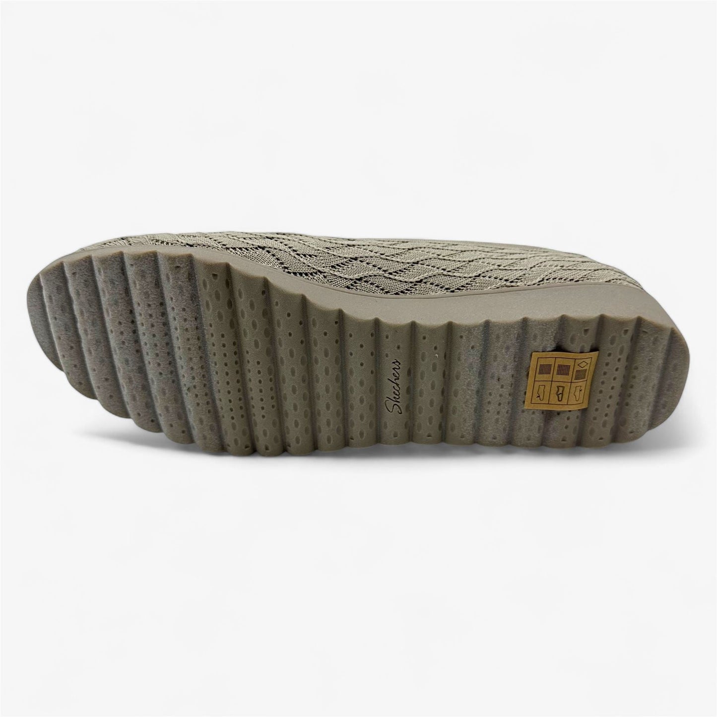 Skechers Arch Fit Cleo Wedge Carefree Breeze Taupe Womens Casual Slip-On