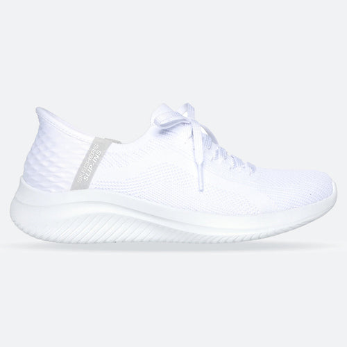 Women's Wide Fit Skechers 149710W Slip-ins Ultra Flex 3.0 Brilliant Trainers - White