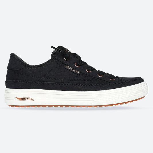 Women's Wide Fit Skechers 177190W Arch Fit Arcade Meet Ya There Shoes - Black