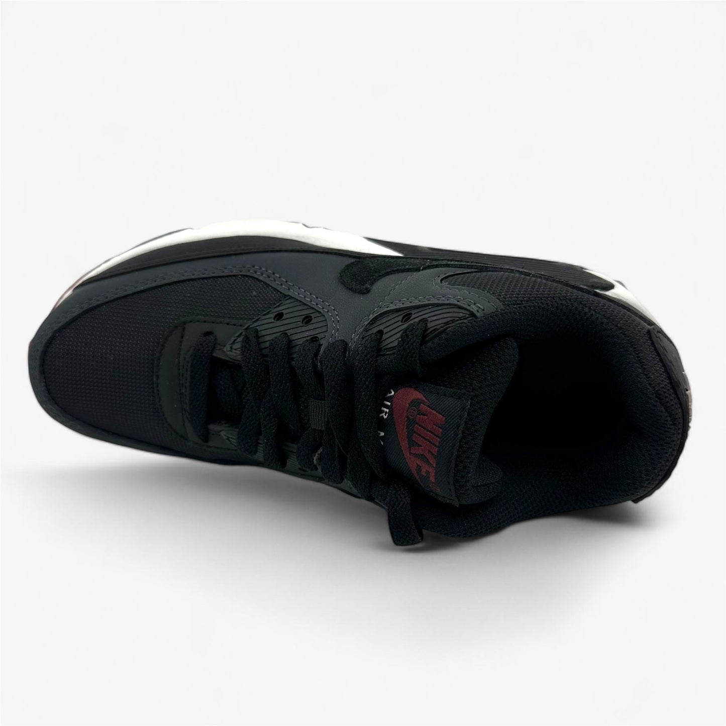 Nike Air Max 90 Leather GS Anthracite Black Team Red Kids Athletic Sneaker
