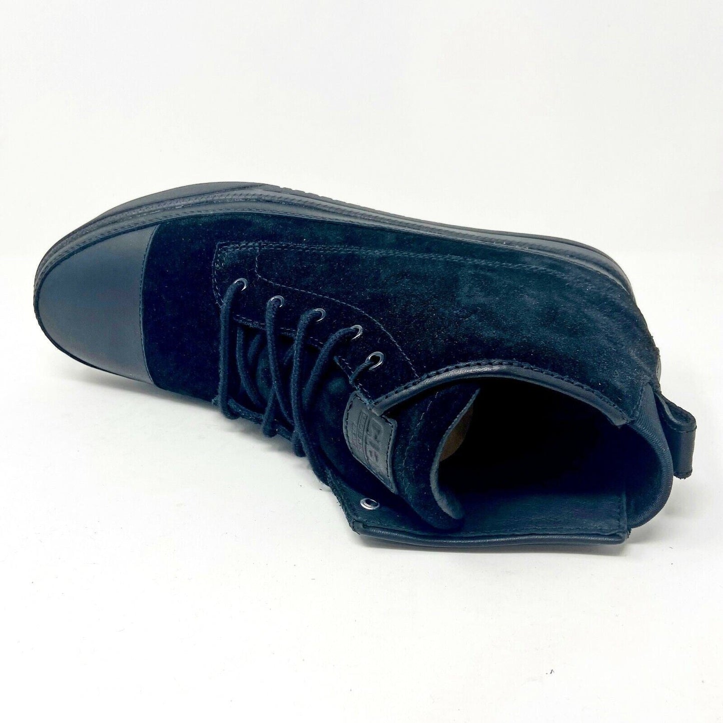 Clae Chambers Black Waxed Suede Mens Mid Premium Casual Sneakers