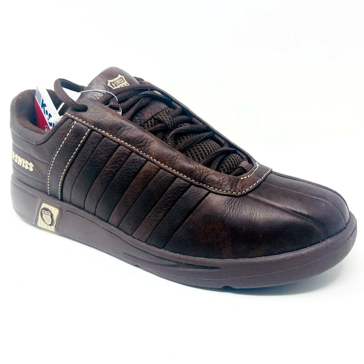 K-Swiss Mens Marvid Chocolate Brown Leather Casual Sneakers 01015227