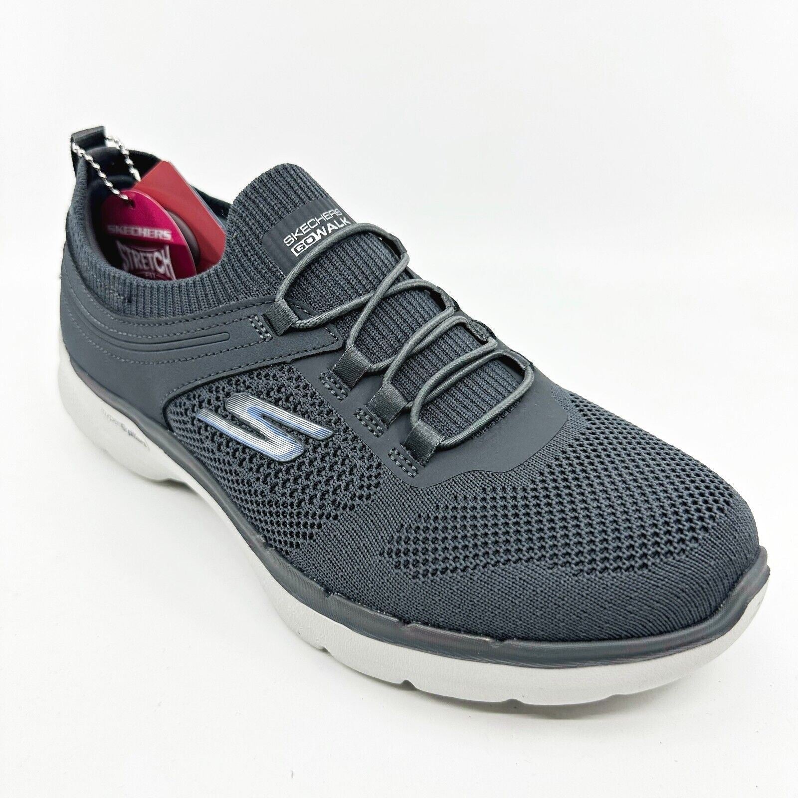 Skechers Go Walk 6 Summer Sparks Charcoal Womens Comfort Shoes