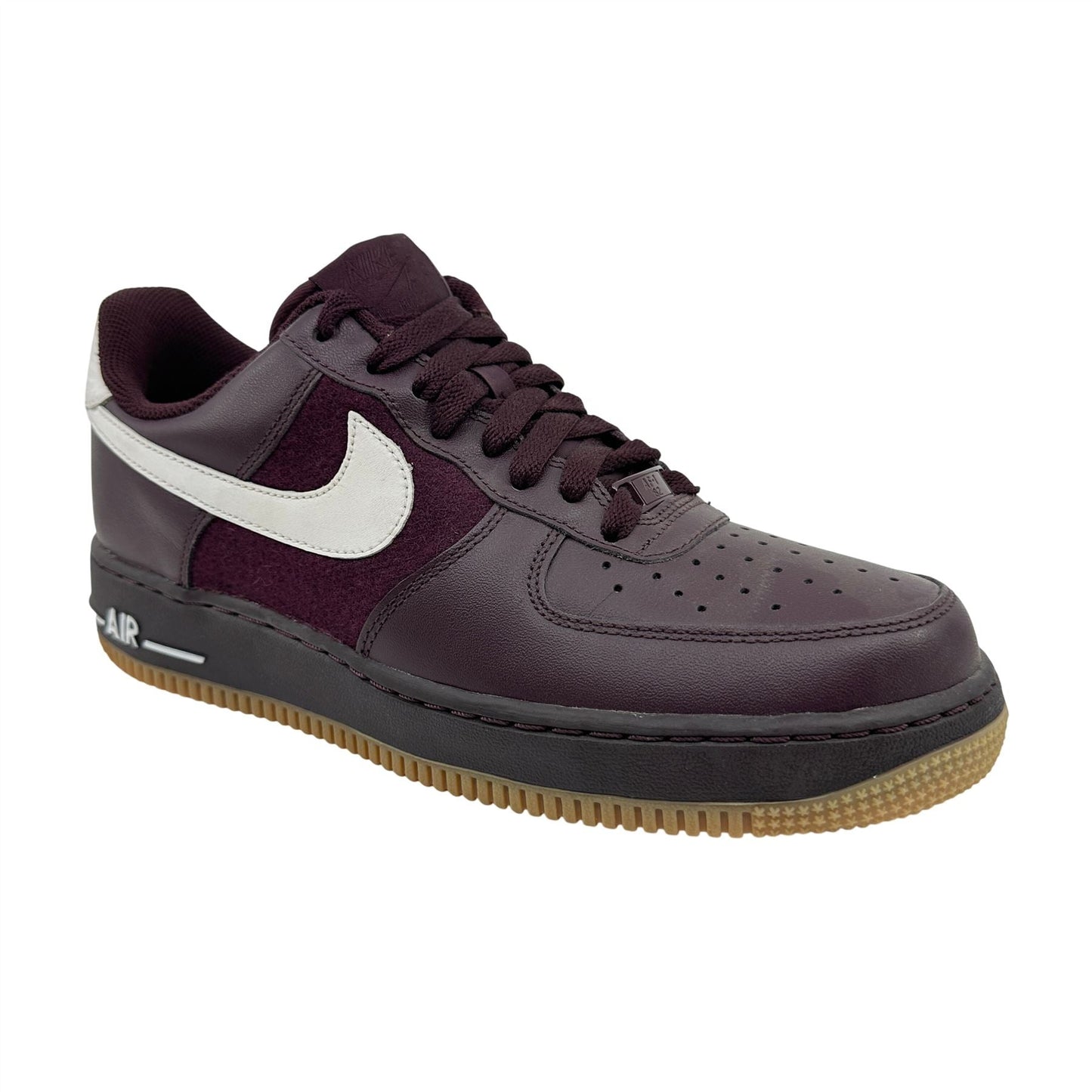 Nike Air Force 1 '07 Burgundy White Brown Mens Athletic Sneaker