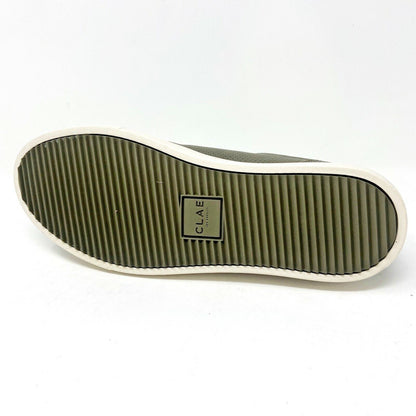 Clae Noah Olive Green Leather Mens Casual Sneakers