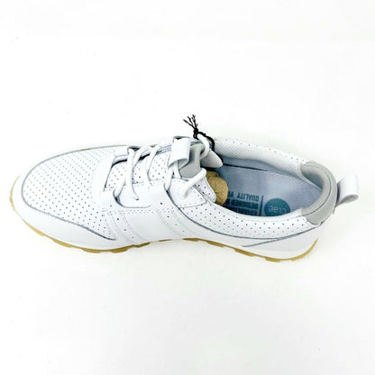 Clae Mills White Tumbled Leather Mens Casual Premium Shoes Sneakers