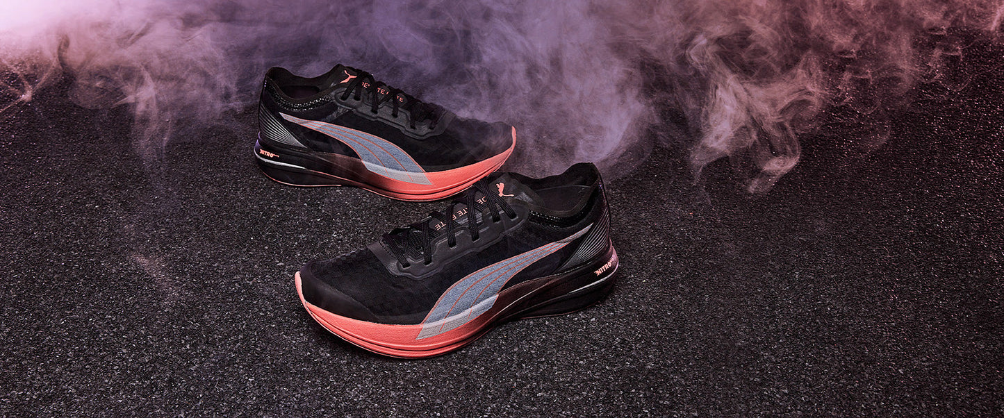 Puma Womens Deviate Nitro Elite Carbon  - Puma Black-Carnation Pink