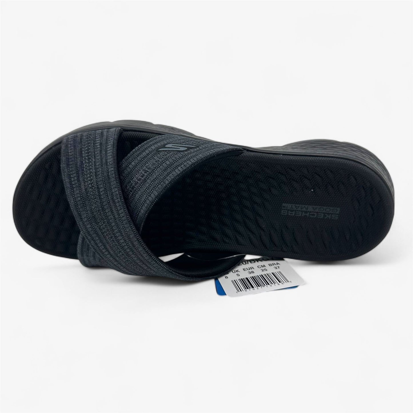 Skechers Go Walk Flex Butterfly Bliss Black Gray Womens Sandal Slip-On