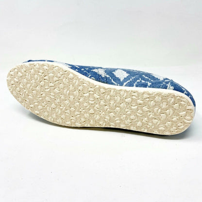 Toms Classics Blue Geometric Ikat Womens Slip On Casual Canvas Flat Shoes