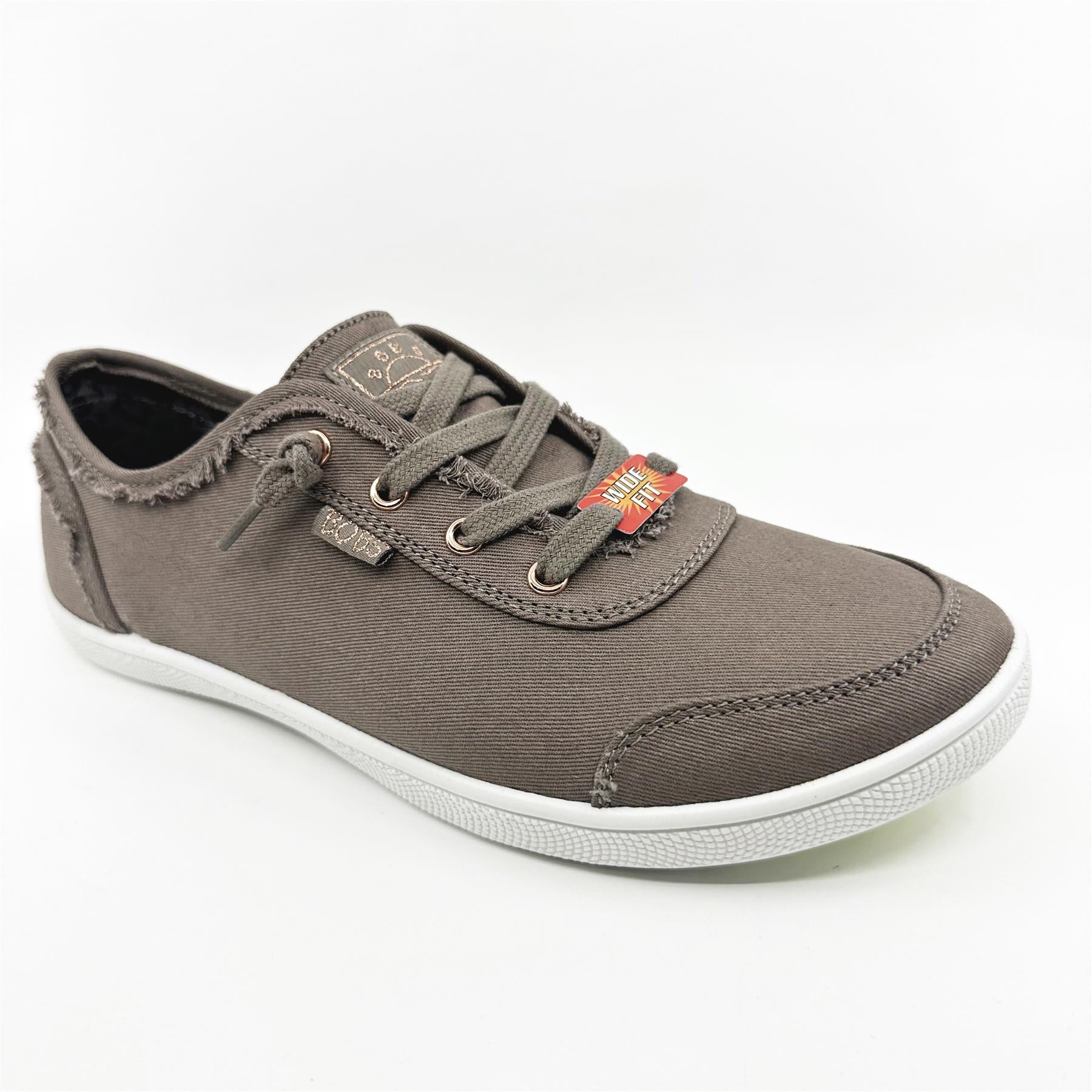 Skechers Bobs B Cute Taupe Womens Wide Slip On Sneakers