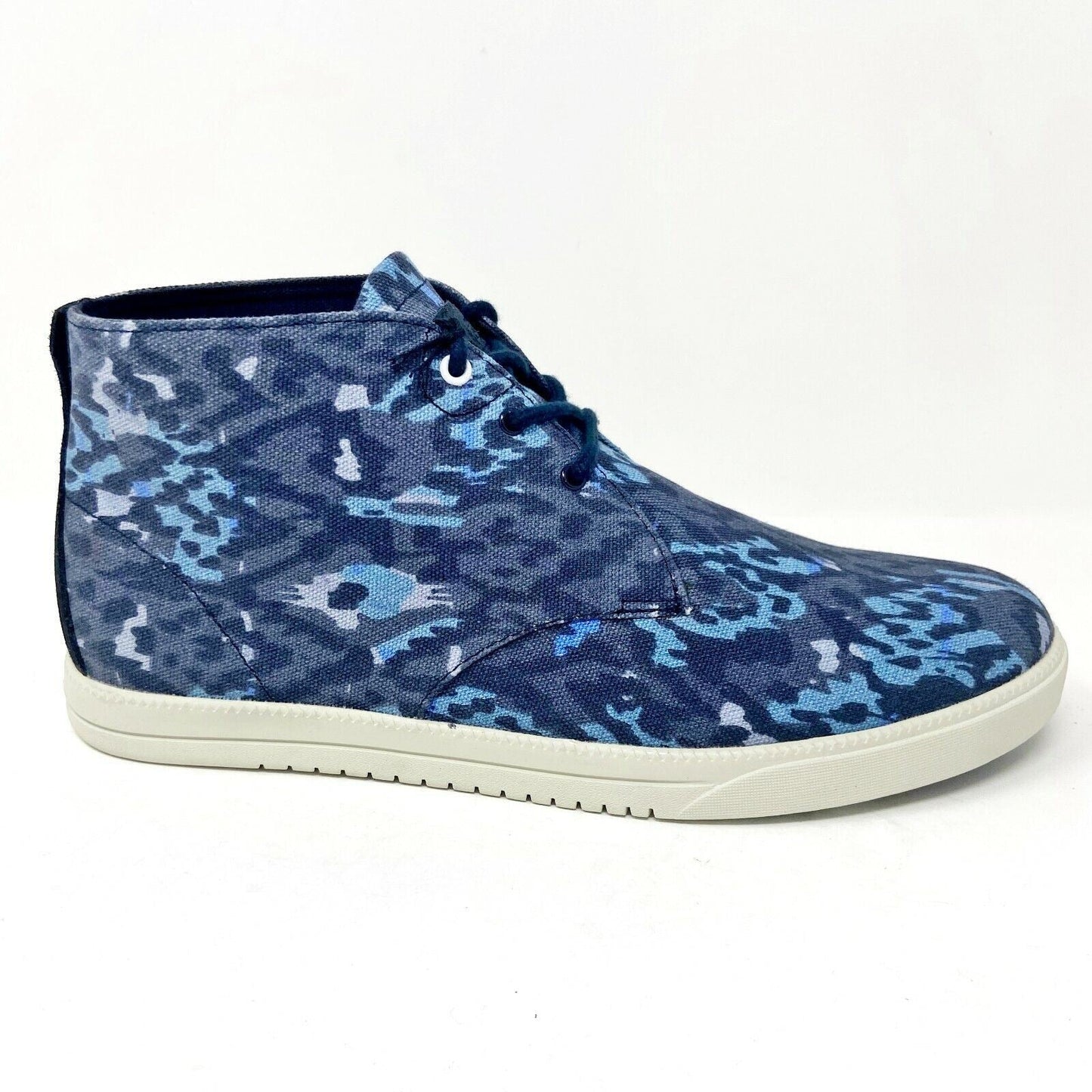 Clae Strayhorn Textile Midnight Batik Blue Mens Mid Chukka Sneaker Boots