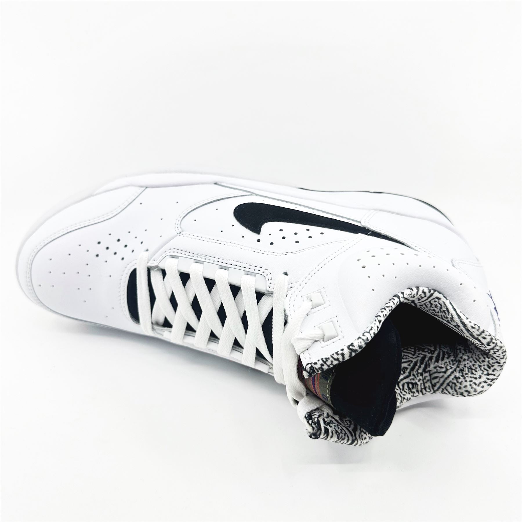 Nike Air Flight Lite Mid White Black Mens Athletic Sneaker