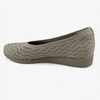 Skechers Arch Fit Cleo Wedge Carefree Breeze Taupe Womens Casual Slip-On