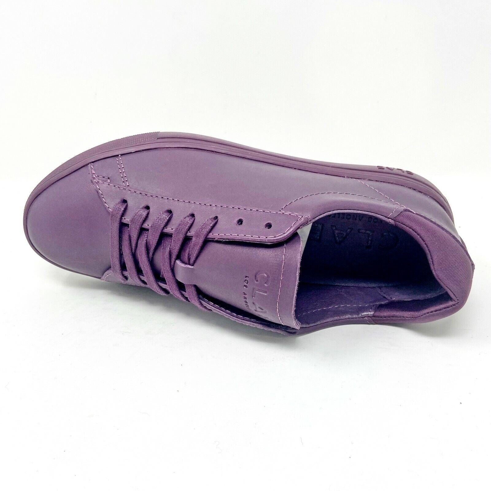 Clae Bradley Plum Full Grain Leather Mens Size 5 Premium Sneakers