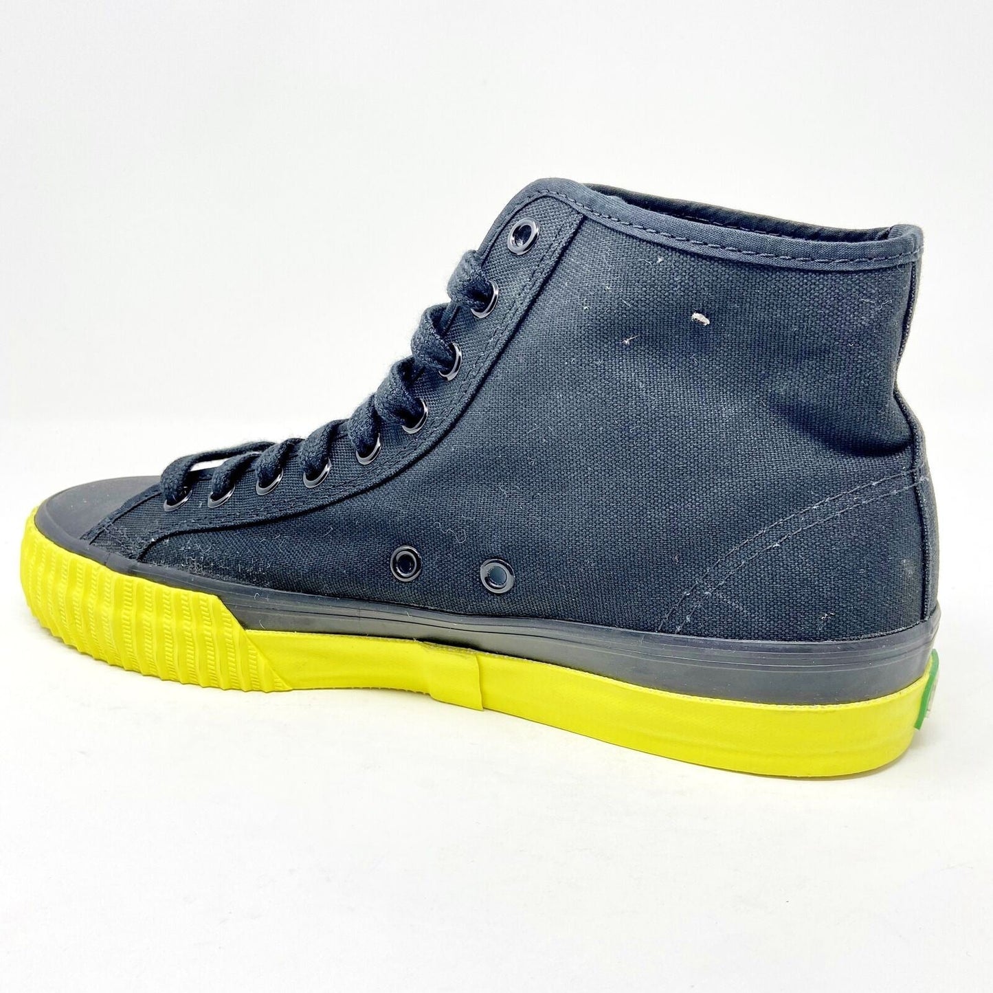 PF Flyers Center Hi Black Yellow Womens Retro Casual Shoes PM12OH1T