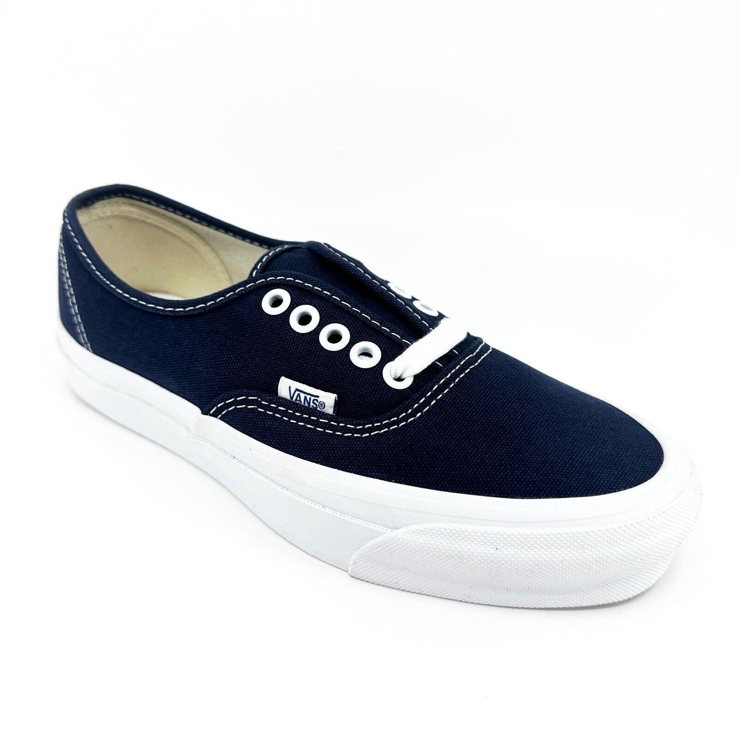 Vans Vault OG Authentic LX (Canvas) Navy Blue White Womens Casual Sneakers