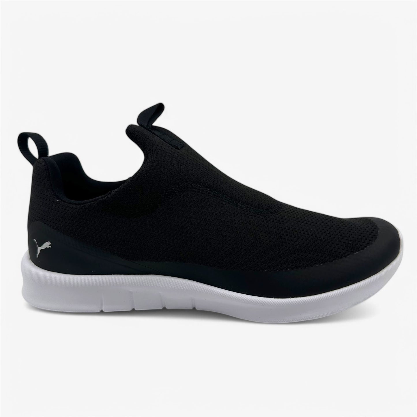 PUMA Laguna Fusion Slip On Black Silver Womens Spikeless Golf Shoes