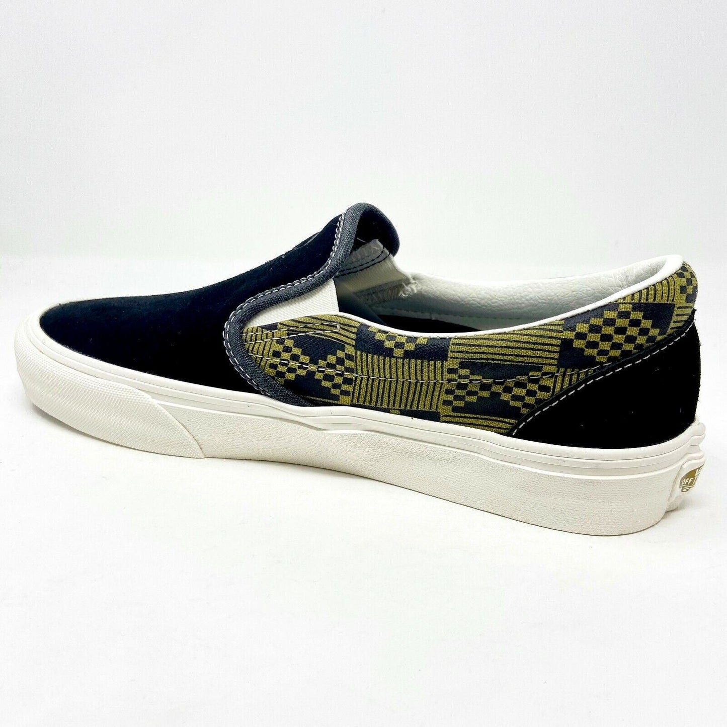Vans Classic Slip On (Michael February) Black Olive Suede Womens Casual Shoes