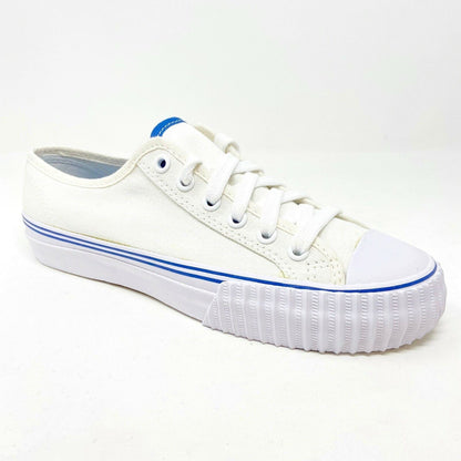 PF Flyer Center Lo Reiss White Blue Womens Retro Casual Sneakers PM12OL1F