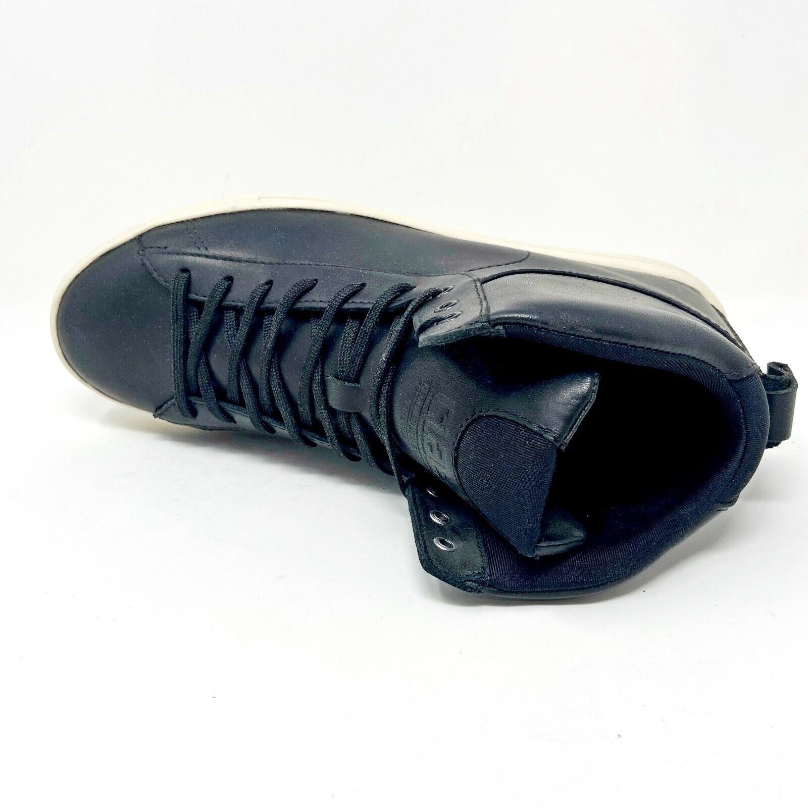 Clae Frazier Black Leather Mens Premium Casual Sneakers