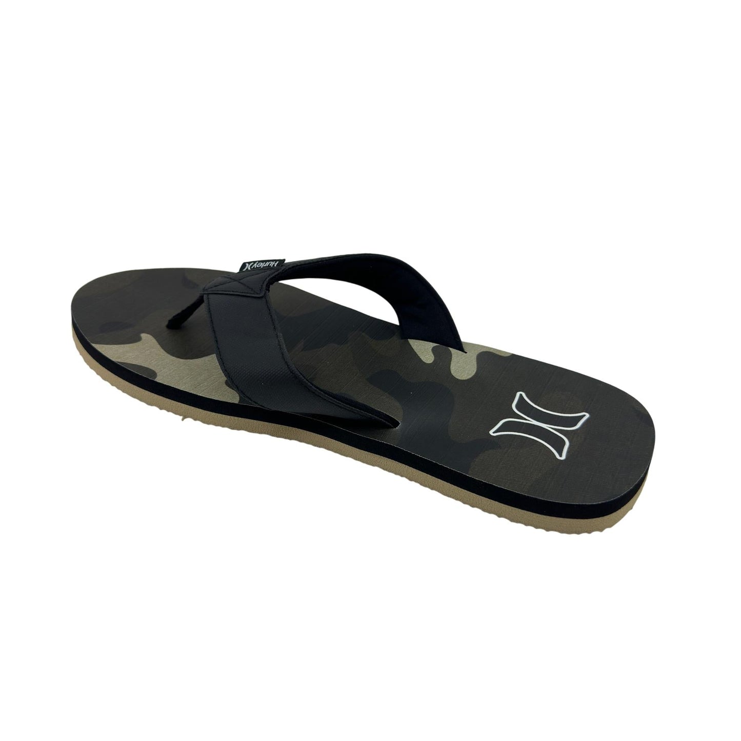Hurley Logo Olive Camo Black Mens Sandal Pool Beach Flip Flop