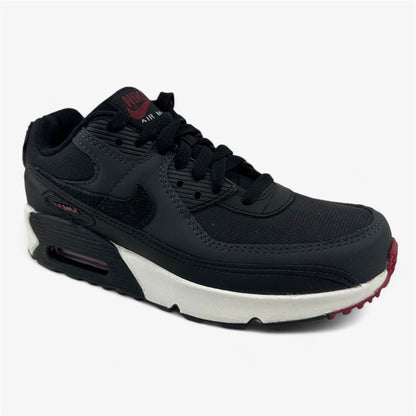 Nike Air Max 90 Leather GS Anthracite Black Team Red Kids Athletic Sneaker