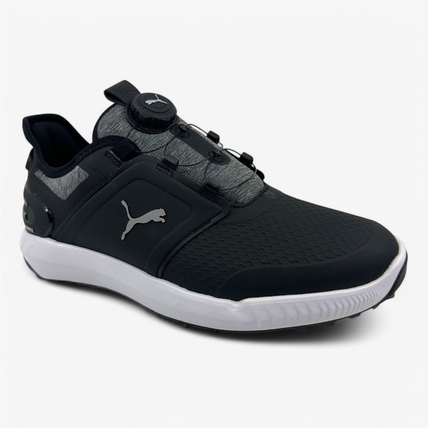 PUMA Ignite Elevate Disc Black Silver Mens Waterproof Golf Shoes