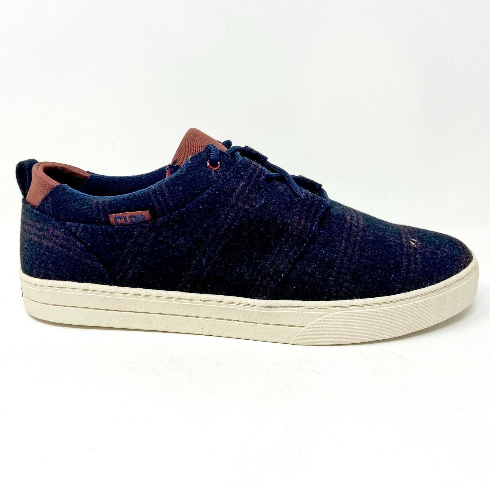 Clae Newman Deep Navy Plaid Mens Premium Casual Sneakers