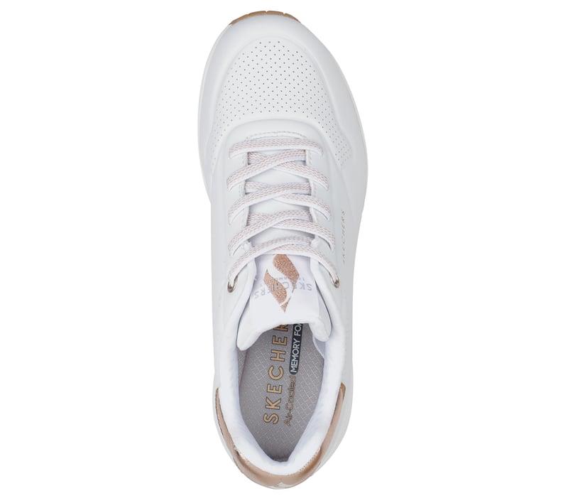 Women's Wide Fit Skechers Uno 155196W Shimmer Away Trainers
