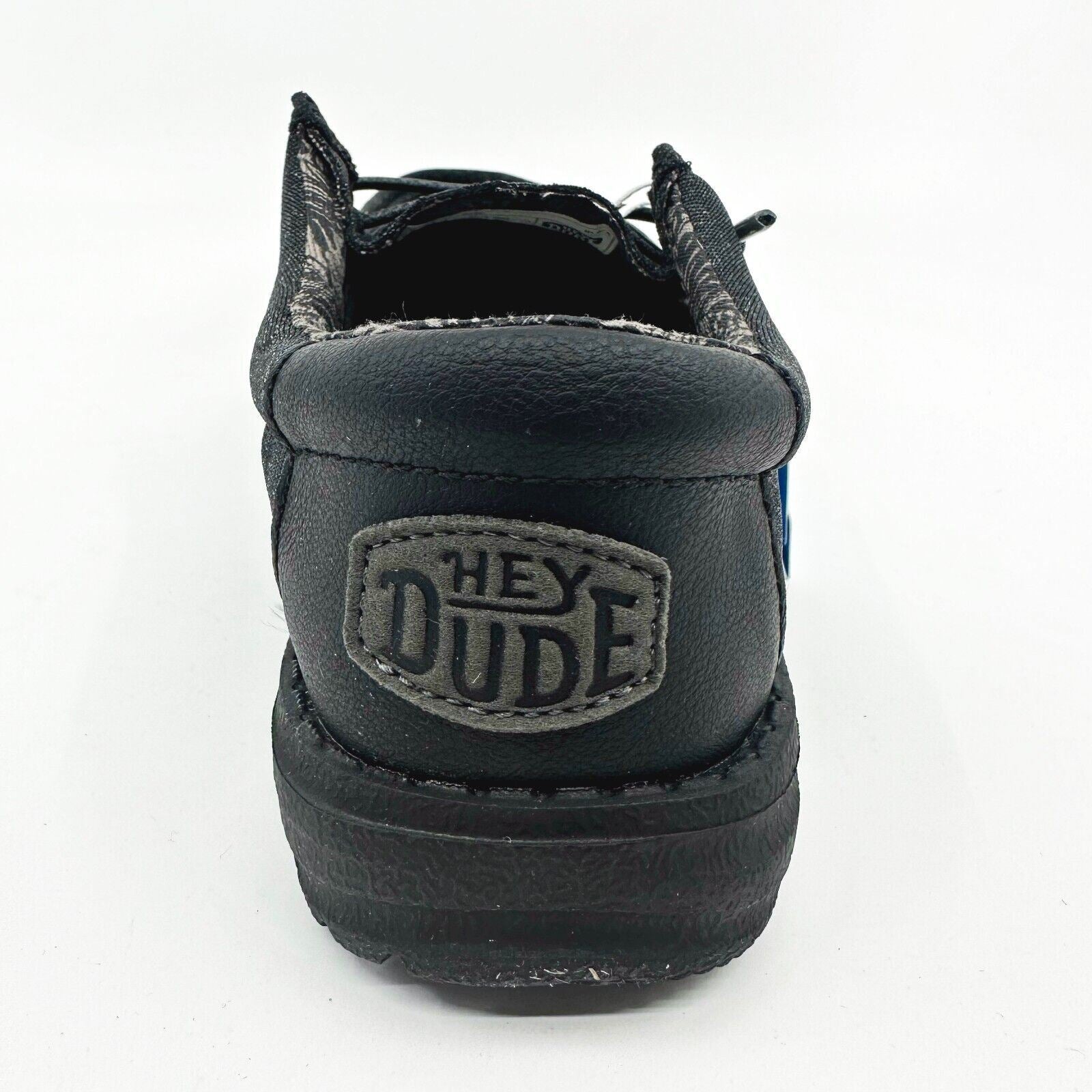 Hey Dude Wally Youth Basic Black Kids Comfort Slip On Shoes