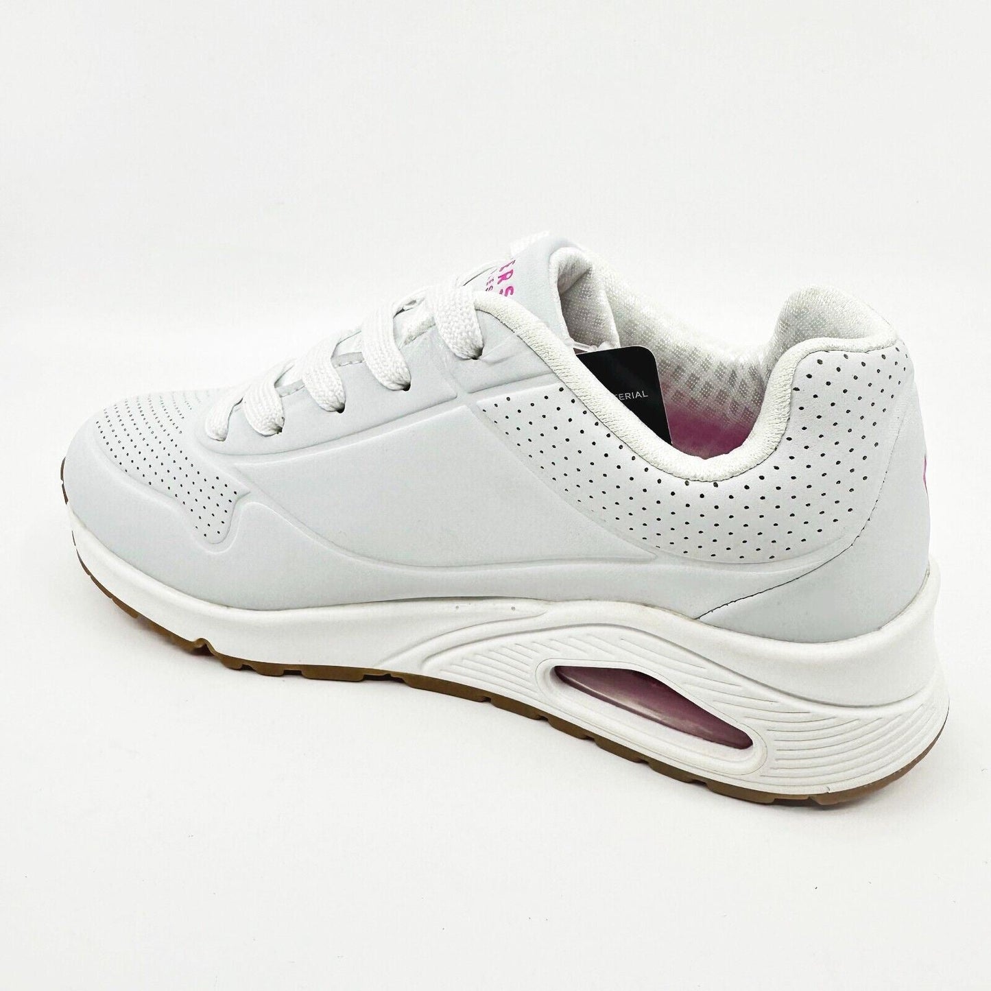 Skechers Uno Stand On Air White Pink Kids Girls Sneakers