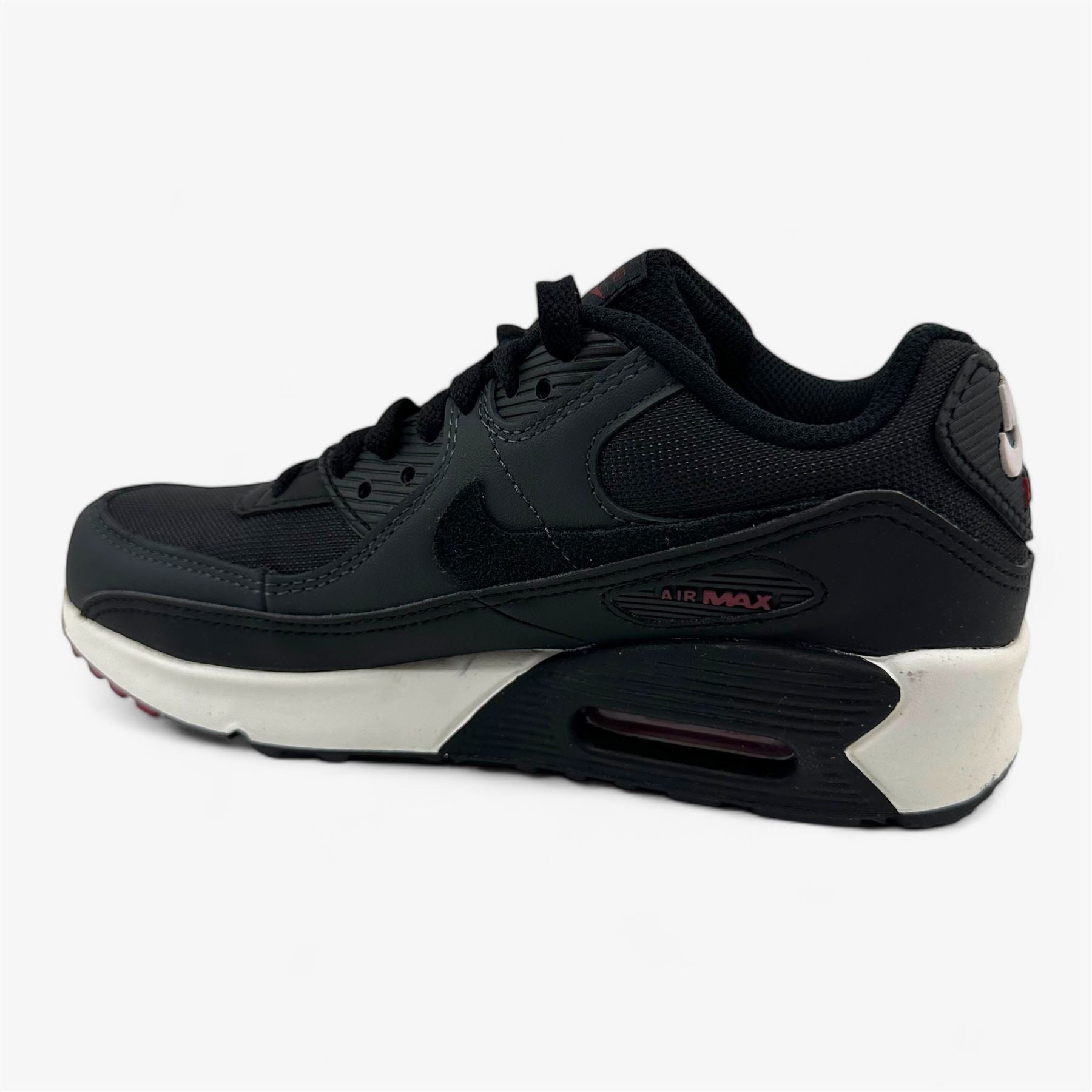 Nike Air Max 90 Leather GS Anthracite Black Team Red Kids Athletic Sneaker
