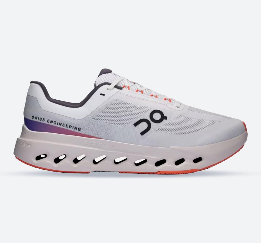 Women's Wide Fit On Cloudsurfer Next Wide Training Shoes - White/Flame