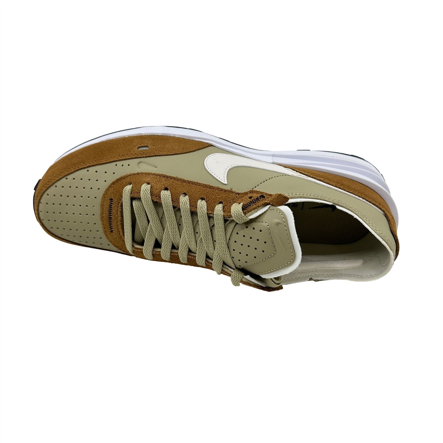 Nike Waffle One Leather Limestone Ale Brown Mens Athletic Sneaker