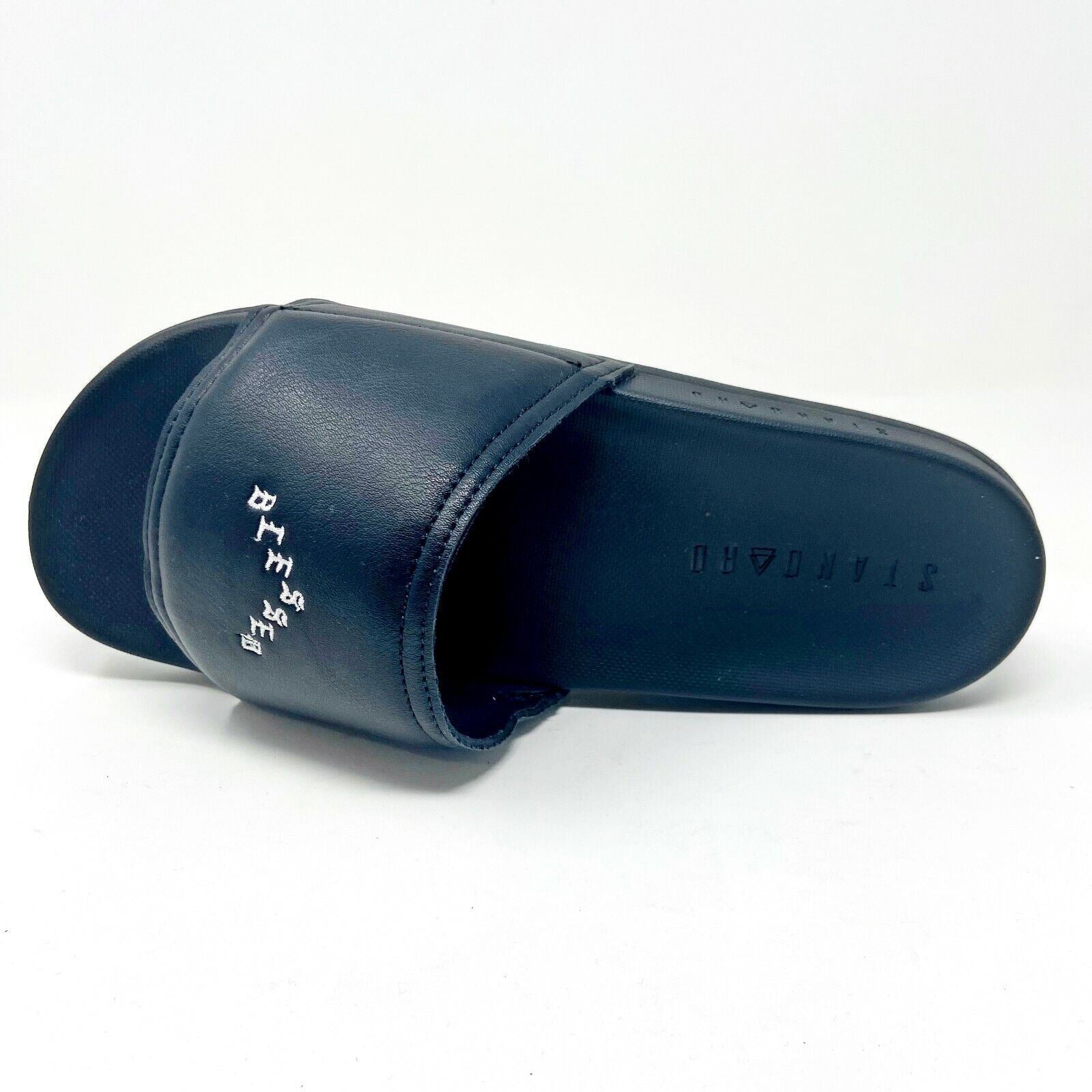 STNDRD Standard Los Angeles Monaco Blessed Black Mens Slides Sandals