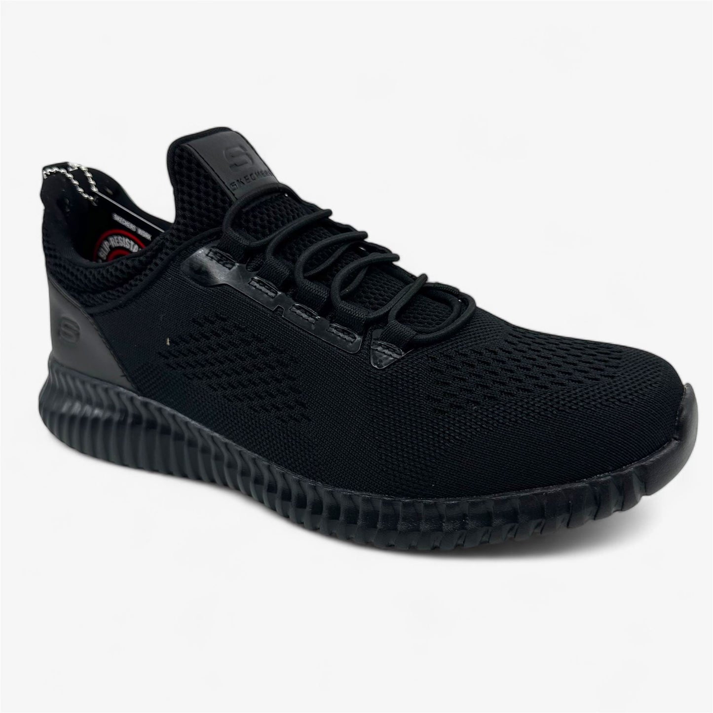 Skechers Cessnock Black Mens Size 8 Athletic Slip Resistant Sneaker