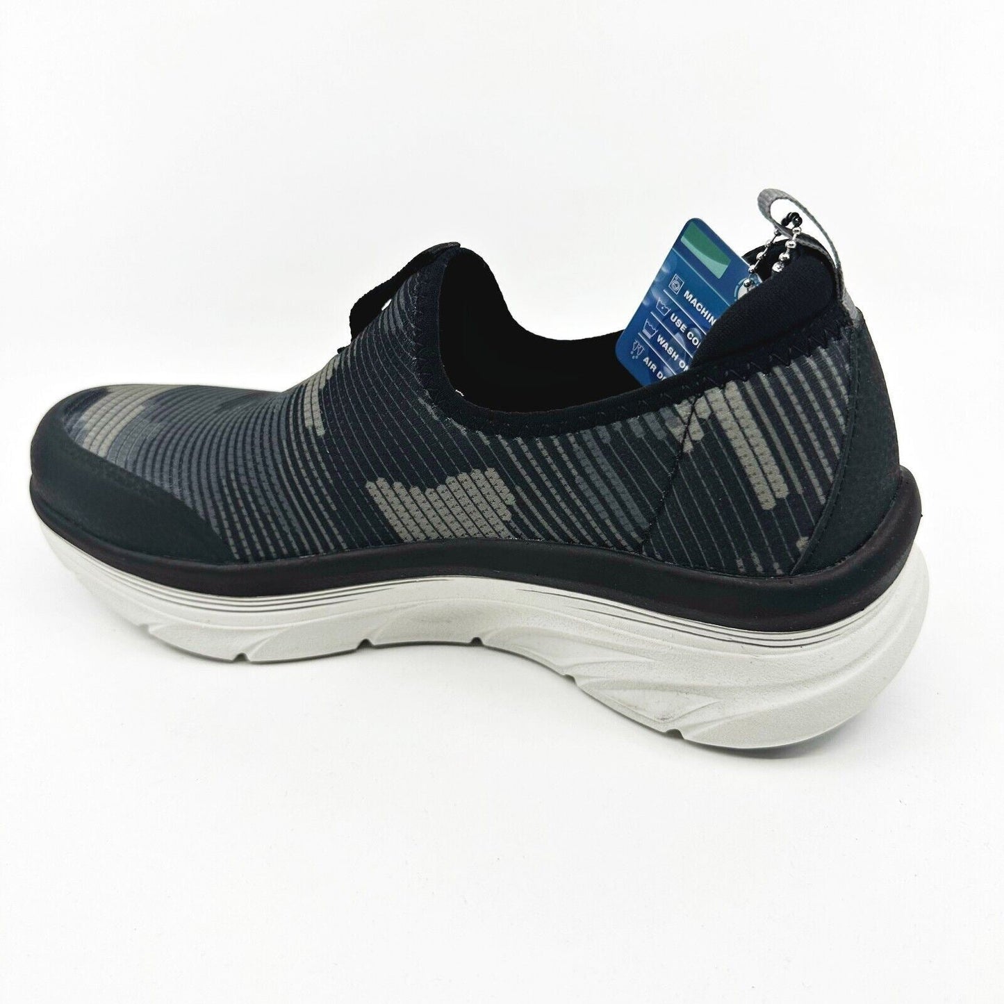 Skechers D'Lux Walker Boundless Black White Mens Size 7 Slip On Sneakers