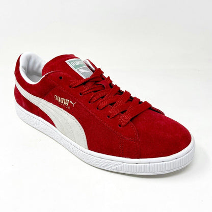 Puma Suede Classic Ribbon Red White Mens Casual Sneakers 181649 01