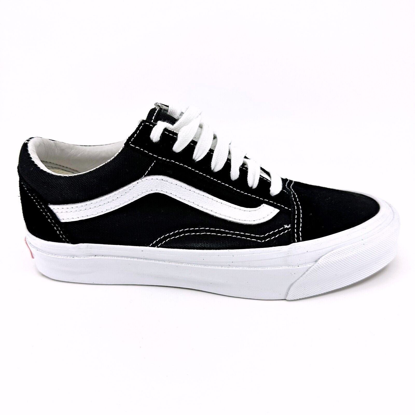 Vans Vault OG Old Skool LX (Suede Canvas) Black True White Womens Sneakers