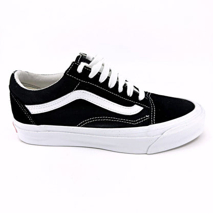 Vans Vault OG Old Skool LX (Suede Canvas) Black True White Womens Sneakers