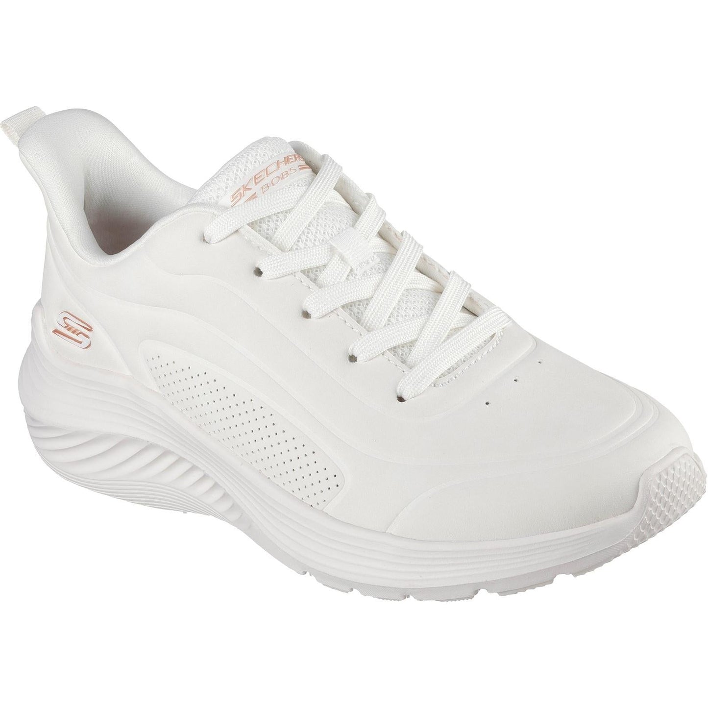 Women's Wide Fit Skechers 117485 Bobs Sport Squad Waves Just Wading Trainers